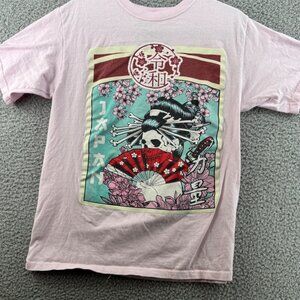 Vipes Bailey Apparel japenese Pink Graphic Tee Shirt Size Medium